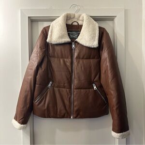 Levi's Brown Leather and Sherpa Jacket